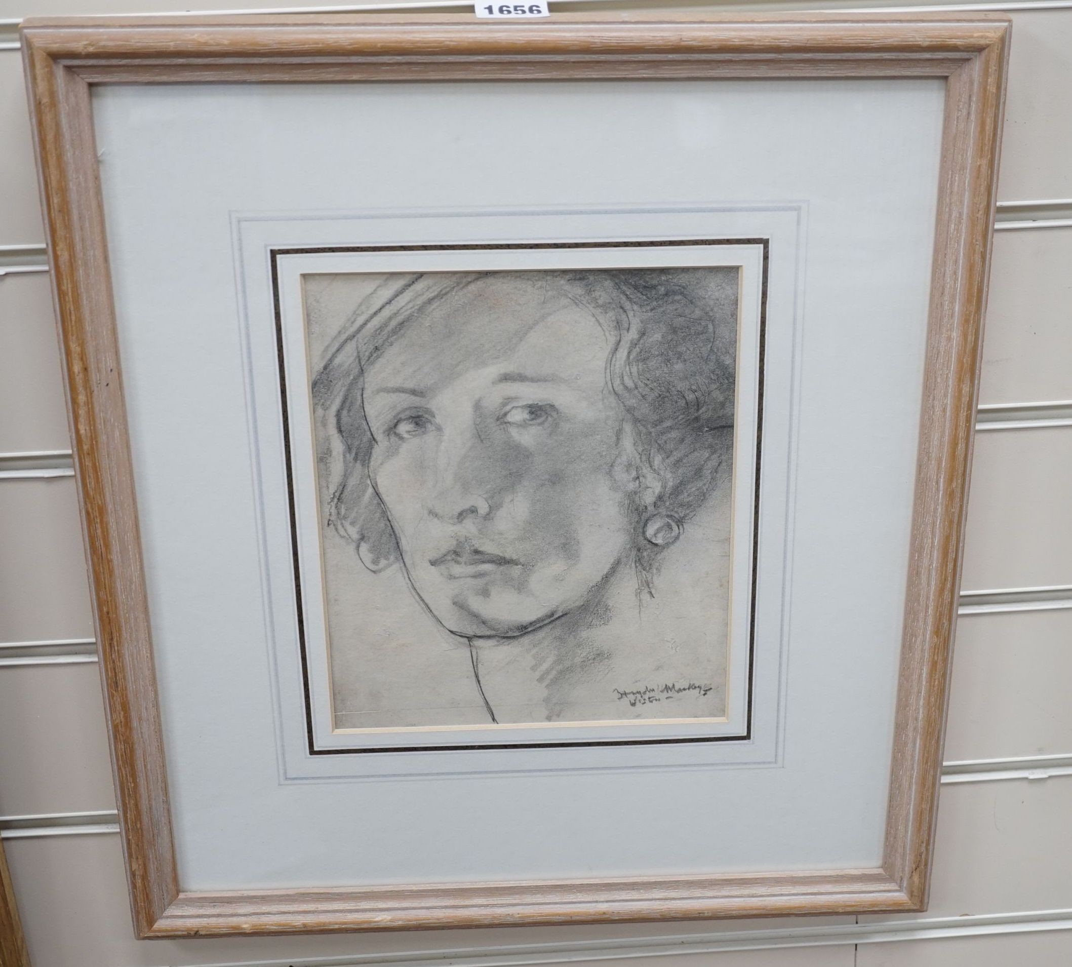 Haydn Reynolds Mackey (1881-1979), pencil on paper, Portrait of a woman, signe,d, 24 x 20cm